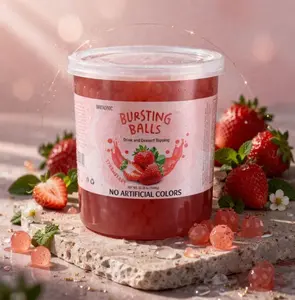 [Hot 2026!!!] BREXONIC Boba Pearls Popping Bursting Boba, Tapioca Pearls For Bubble Tea (Strawberry , 2 LB 1 Pack)