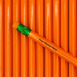 Orange Vibrant Personalized Pencils Pack