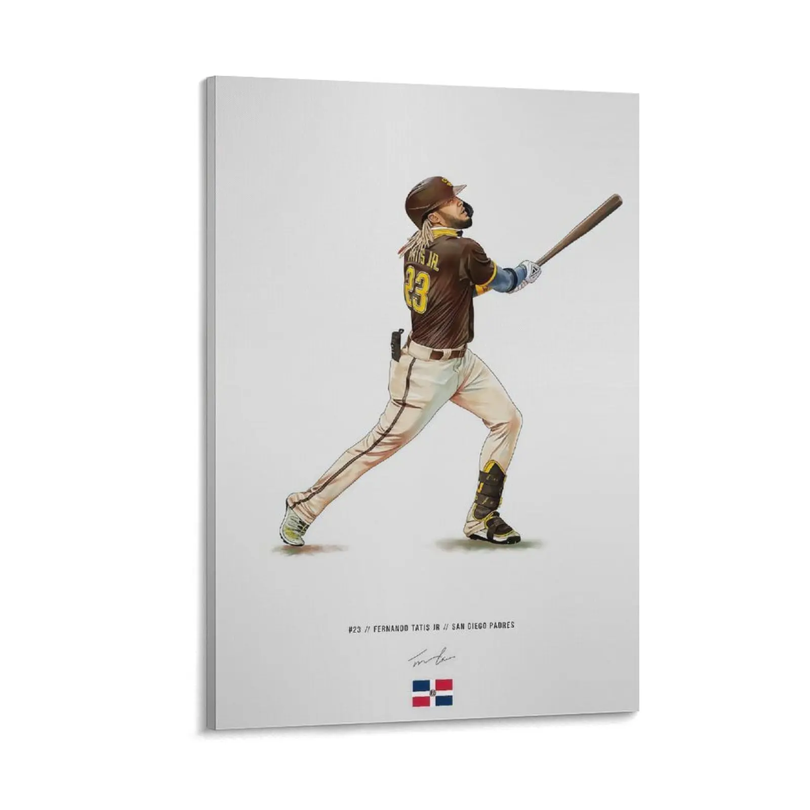 Fernando Tatis Jr. San Diego Padres MLB Artistic Illustration Poster Photo Print, Baseball Home Decor, Dominican Republic Flag Themed Gift