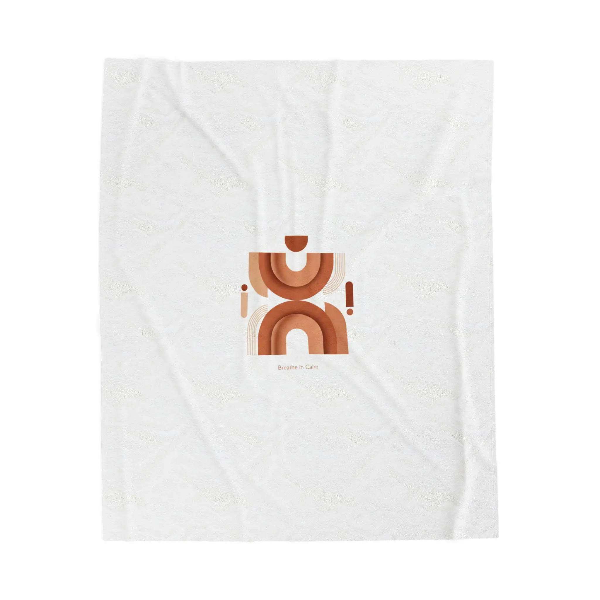 Terracotta Abstract Arch Velveteen Blanket | Warm Neutral Minimal Decor