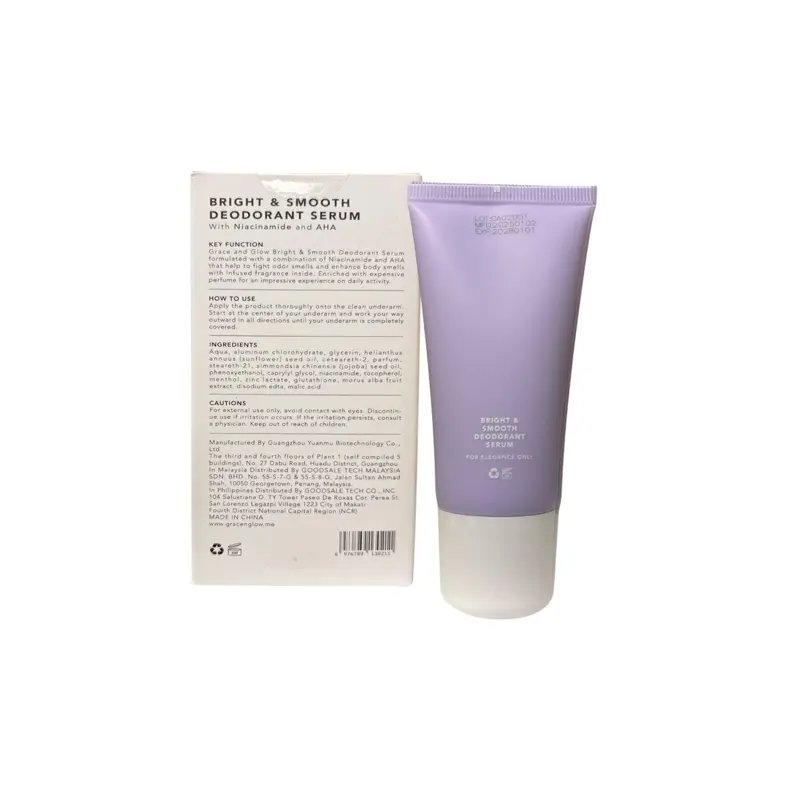 glutathione niacinamide deodorant Grace and Glow Bright & Smooth Deodorant Serum with Niacinamide and AHA -  50ml | Luxurious Fragrance | Smooth Underarm Care