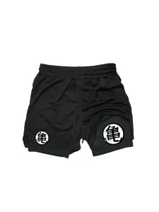 Men's Summer 2-In-1 Anime Dragon Ball Graphic Fitness Shorts, Quick-Dry Sports Training Shorts, Casual Street Running Shorts with Pockets