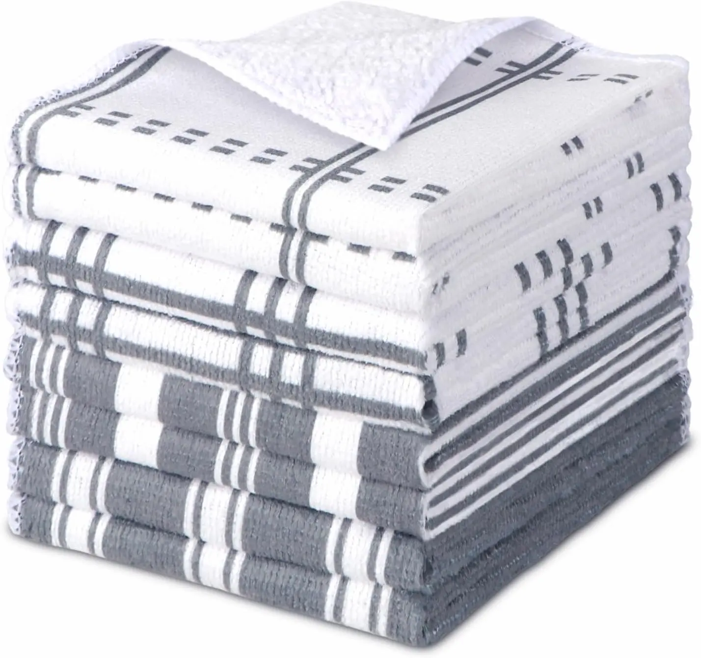Kitchen Towels, Absorbent Dish Towels for Kitchen, Soft Dish Cloth for Home, Multi-Purpose DishCloths for Household Cleaning and Drying, 11” x 11”, 8 Pack