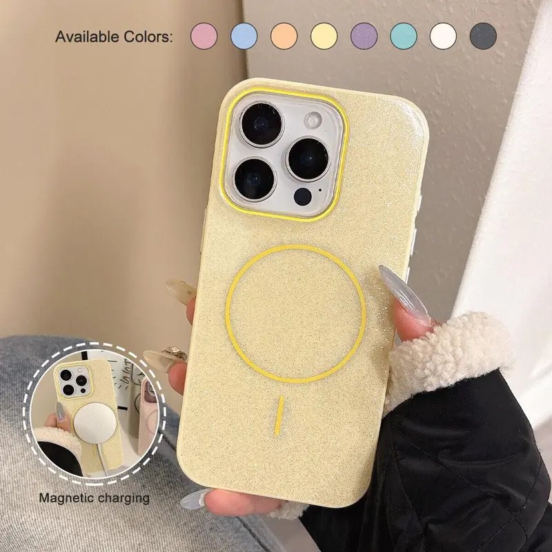 Bling Glitter MagSafe Case for iPhone 17/16/15/14/13/12 Pro Max - Shockproof Magnetic Sparkling Protective Cover, Stylish Design for Wireless Charging