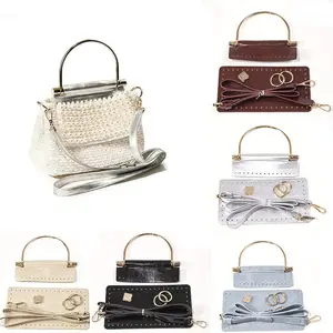 6-Piece PU Woven Bag Accessories Set: Bag Bottom / Shoulder Strap / Handle Cover / Buckle DIY Commuter Bag for Craft Enthusiasts Handbag Set