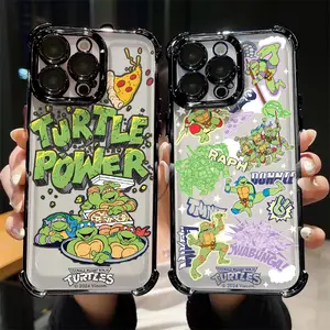 Cartoon Teenages Mutants Ninjas Turtles Plating Phone Case For iPhone 17 16 15 14 13 12 11 Pro Max Air  Plus and Samsung Galaxy S26 S25 S24 S23 S22 Cover