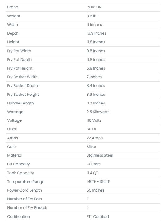 [FLASH SALE] ROVSUN 11.4 QT 110V 2500W Single Tank Electric Deep Fryer