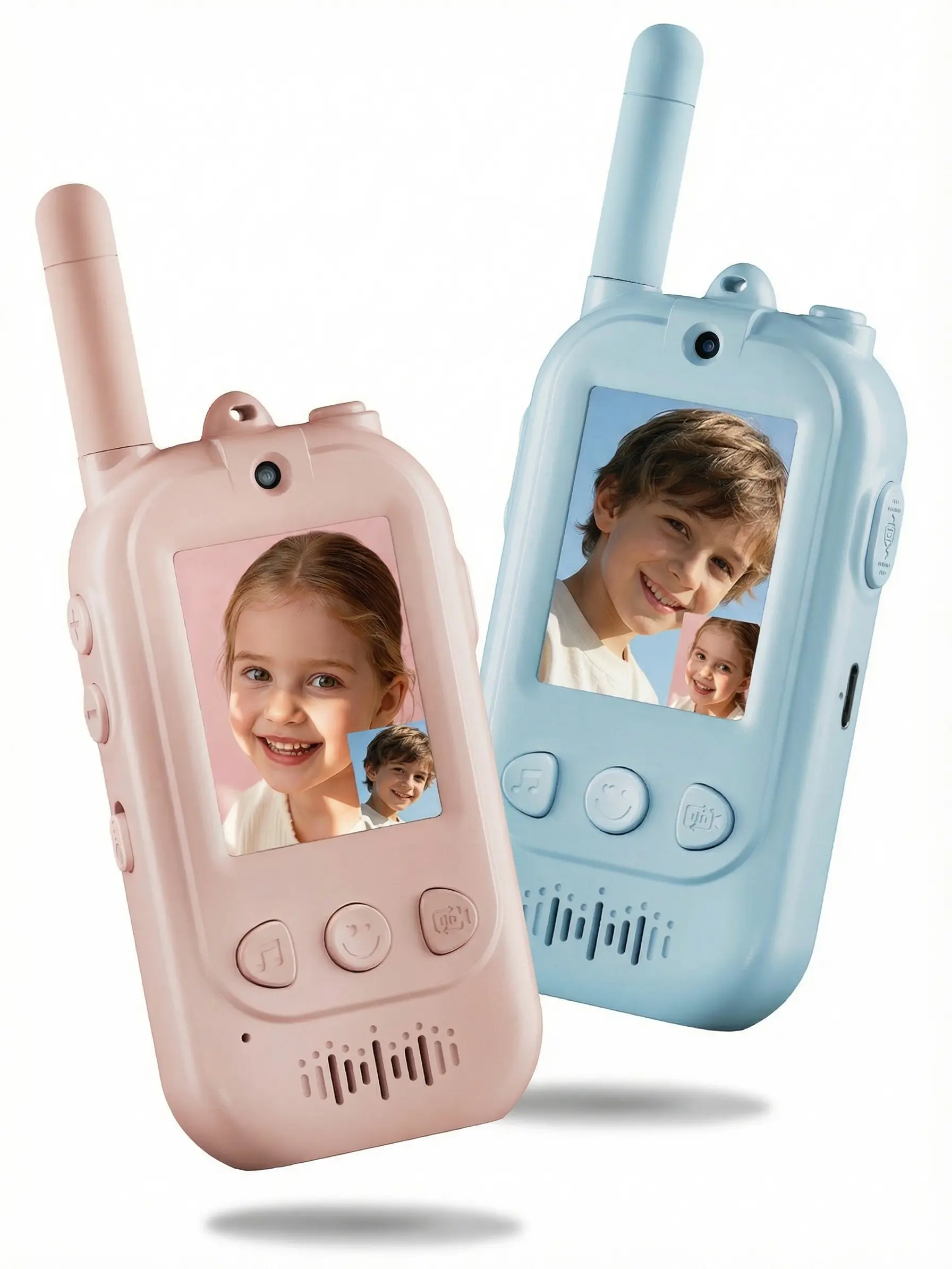 Kids Video Walkie Talkies 2-Pack, Rechargeable Remote Video Intercom with Voice Changer, Indoor Outdoor Educational Toys for Boys & Girls Ages 3–12