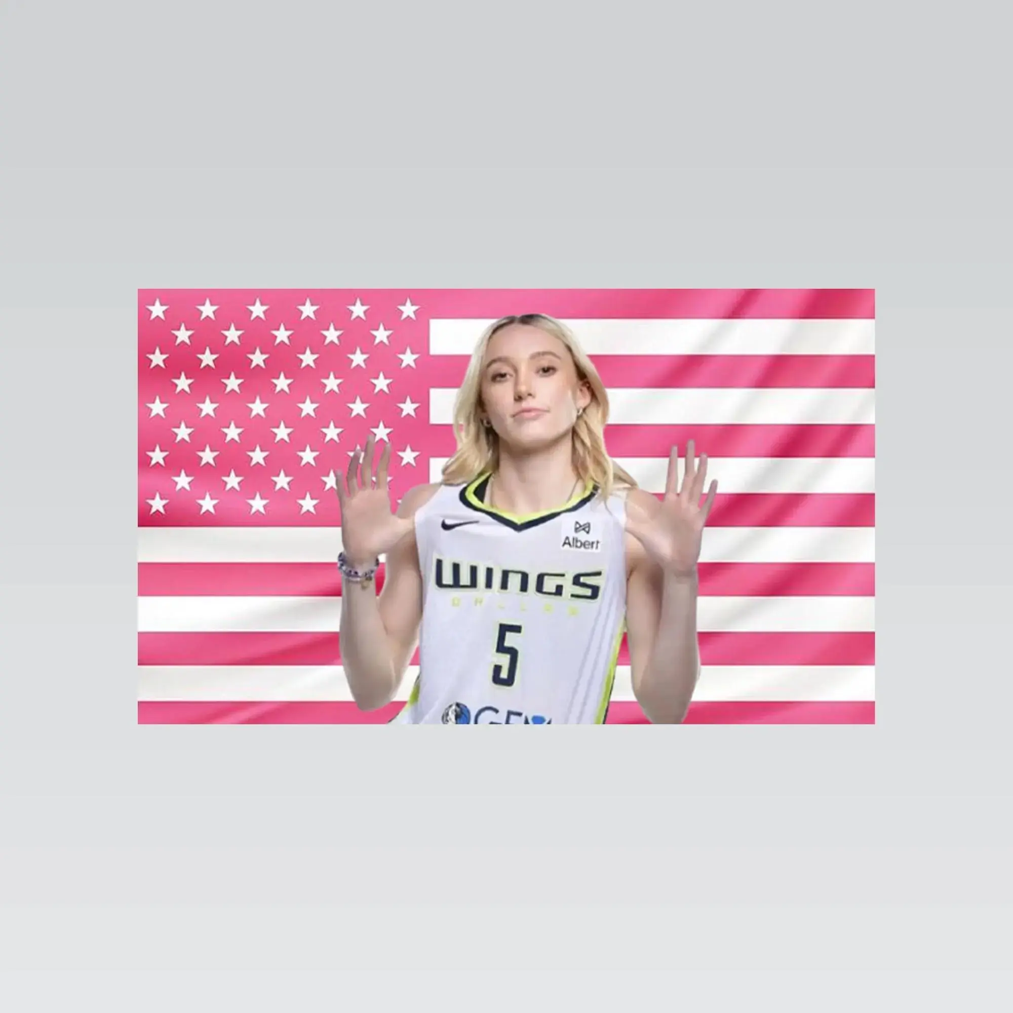 Paige Bueckers Pink American Flag Tapestry Basketball Player Wall Art, Women’s Sports Fan Bedroom Decor, Patriotic Game Day Banner for Dorm Living Room, Aesthetic Basketball Gift for Girls and Teens, Large Fabric Wall Hanging