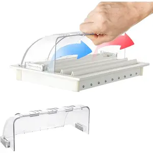 Air Vent Deflector, Heavy Duty Heat AC Vent Cover, 2 Larger  Neodymium , Adjustable from 8" to 15" Vent Redirector for Floor/Sidewall/Ceiling Registers (2 Pack Clear)