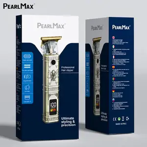 PearlMax Metal Digital Haircut Tool Electric Cordless Charging Electric Shaver with LCD Screen