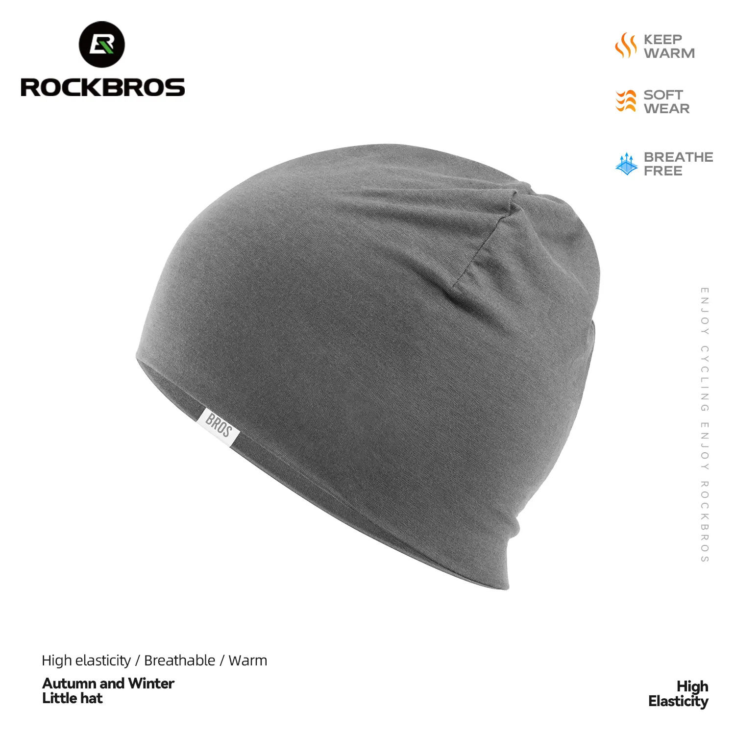 ROCKBROS Merino Wool Warm Winter Unisex Outdoor Cap - Skull Cap Beanies, High Elasticity, Breathable, Soft Beanie Hat for Men Women