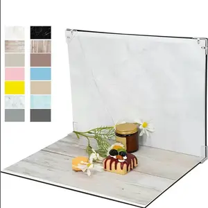 Double Sided Photography Background Set 7 Counts/set Reflective Display Board with Stand Camera Accessories for Food Jewelry Product Shooting Photography Kit Equipment