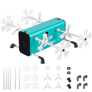 TikTokShopBlackFridayVEVOR 4 Cup Turner, 2 Speeds Multiple Tumbler Spinner Rotator Machine Kit with 4 Removable and Adjustable Arms, Mute Motor, Aluminum Alloy Frame, 4 Independent Switches for DIY Glitter Crafts(Green)