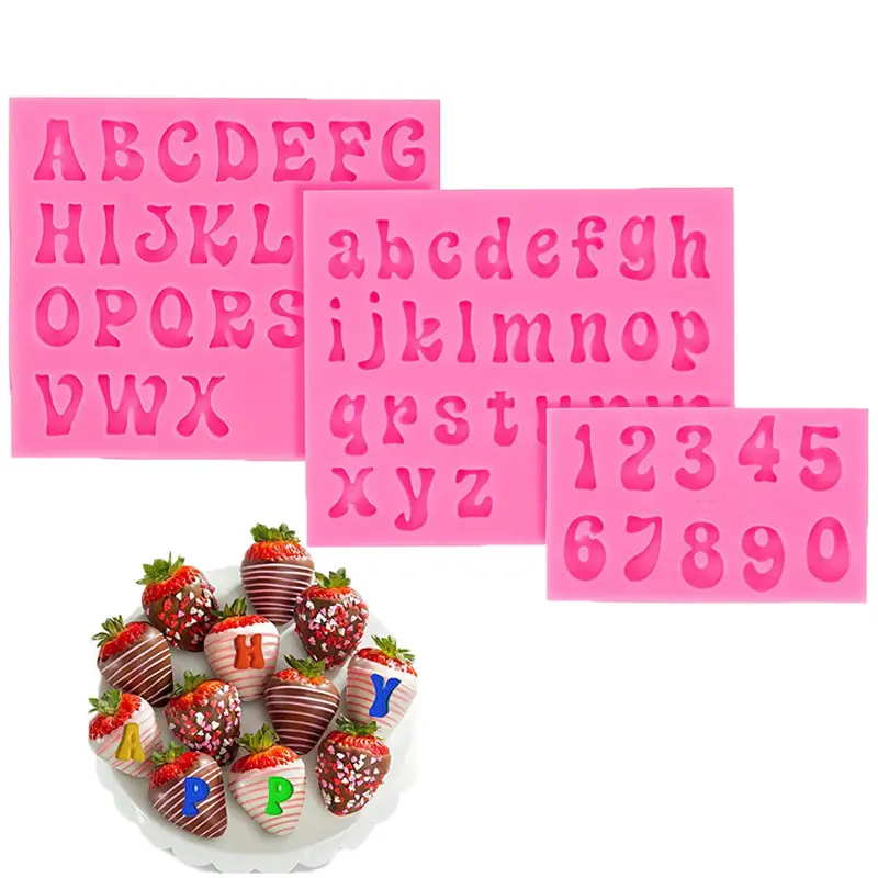 4/3Pack Silicone Letter Molds, Non-Stick 26 Letters and 0-9 Numbers Fondant Chocolate Molds for Dessert Cake Decorating, Cupcake Topper, Candy - Home Improvement.