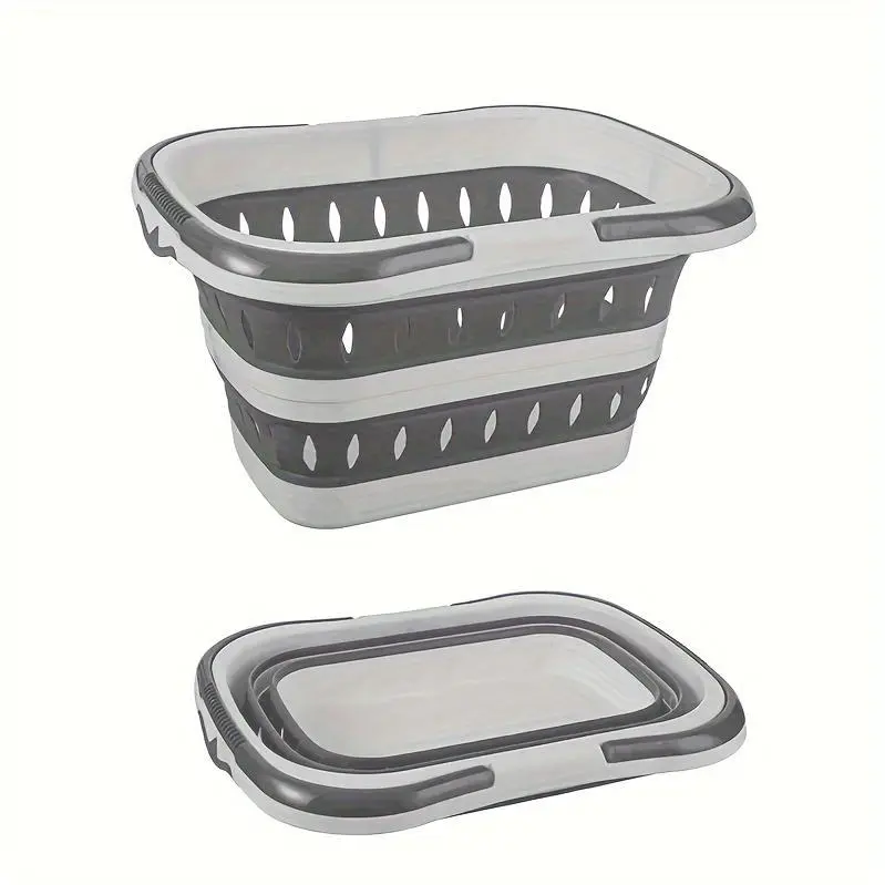 1pc Large Folding Clothes Basket For Household Wall Hanging Clothes Storage Basket Bathroom Laundry Basket Plastic - High Quality Perfect Mother'S Day Gift, Laundry Baskets