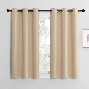 NICETOWN Room Darkening Draperies Window Curtain Panels， Thermal Insulated Grommet Room Darkening Curtains for Bedroom (Biscotti Beige， 2 Panels， W42 x L50 -inch)