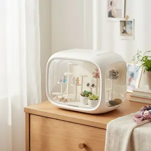 Large Wall-Mounted Doll Display Box, Dustproof Storage Box, Stackable Storage for Small Figurines, Transparent Compartments, Space-Saving, Ideal for Christmas Gifts