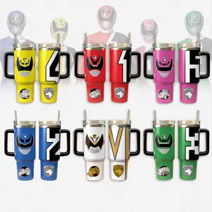 Power Ranger SPD Tumbler 40 oz 20 oz, Tumbler With Handle Straw, Gift for Fan