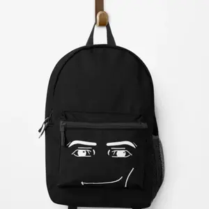 Roblox Face Backpack - Black Design with Iconic Eyes and Smile Pattern - Bold Expressive Look for Gaming Enthusiasts