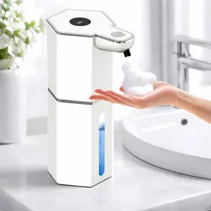 12oz Automatic Touchless Foaming Soap Dispenser – USB Rechargeable, 4 Adjustable Levels, Waterproof Bathroom & Kitchen Gadget, Wall Mount Hand Soap Dispenser, Home Essentials Restroom Soap Dispenser