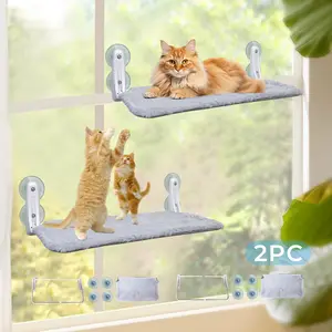 Foldable Cat Hammock Window Cat Window Perch – Mesh & Plush Cover, Perfect for Sunbathing Cats