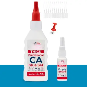4 oz. Thick CA Glue for Woodworking,  Super Glue Kit for  Turning with Extra Bottles, Anti Clog Caps, Microtips, Thick Viscosity Cyanoacrylate for Plastic, DIY, Craft, Hobby, etc