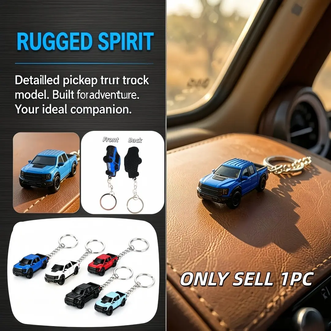 Creative Keychain for Ford F-150, Metal Key Ring for 2022 Truck Model, Owner's Accessory, Stylish Key Cover, American Pickup Design, Car Keychain