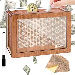 Eco-friendly Wooden Savings Challenge Box - Innovative savings Method for children and adults - $10,000 Christmas Gift Set - Sustainable and practical