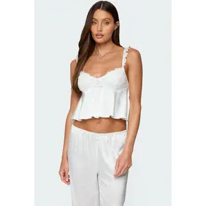 Izabella Lacey Satin Effect Ruffle Top