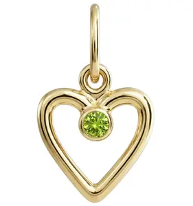 Birthstone Heart Charm With Peridot