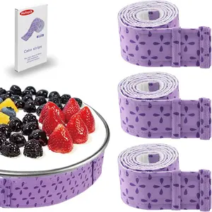 3-Piece Cake strips for even baking, Baking strips for cake pans, Baking Supplies and Cake leveler