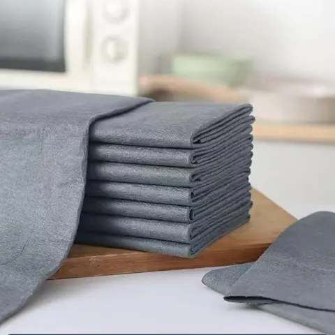 Multifunctional Dirt-Grab Microfiber Thick Cleaning Cloths (10-Pack, 20*25cm) - High-Density, Durable, Easy-Clean, Reusable, Streak-Free, Fast Water-Absorbent, Fast Wring Dry, Neat Edges Prevent Fraying, Great for Glass, Camera Care, Kitchen Oil Spots