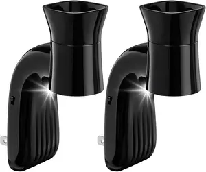 2 Pack Wall Fragrance Plug in with Night Light Compatible with Bath & Body Works Wallflowers, Plug in Aromatherapy Diffuser for Bedroom, Home Fragrance, Relaxing Atmosphere - Black