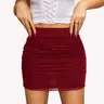 Avidlove Women Hot Skirt Ruched Bodycon Double Layer Club Skirt Lettuce Trim Skirt Office Skirt Mini Skirt
