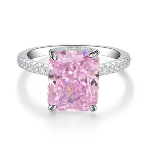 Princess Cut Solitaire Ring - Pink, Elegant Design, Ideal for Special Occasions
