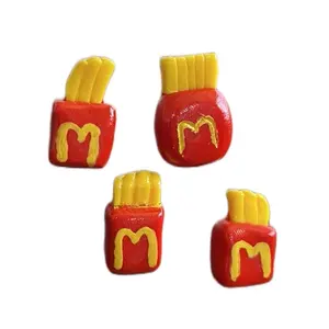 Handmade Clay Fry Magnet - Red and Yellow Design with Yellow M Logo - Handcrafted Clay Product