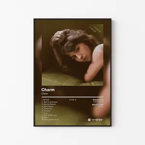 Clairo Album Poster, Charm Immunity Sling Tracklist, Bedroom Pop Indie Print, Lo-Fi Aesthetic Decor, Unframed Print Only