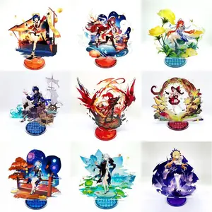 Genshin lmpact Anime Figure Acrylic Stand Diluc Hutao Kaeya Keqing Model Plate 1pc Desk Decor Standing Sign GameFans Gift