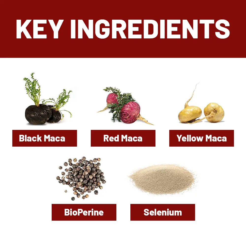 Black Maca Ginseng Edible Dietary Fitness Supplement Powder - Healthcare Support for Energy Replenishment, Vitality Enhancement, Immunity Strengthening; Ideal for Those Needing Targeted Nourishment to Improve Physical Condition