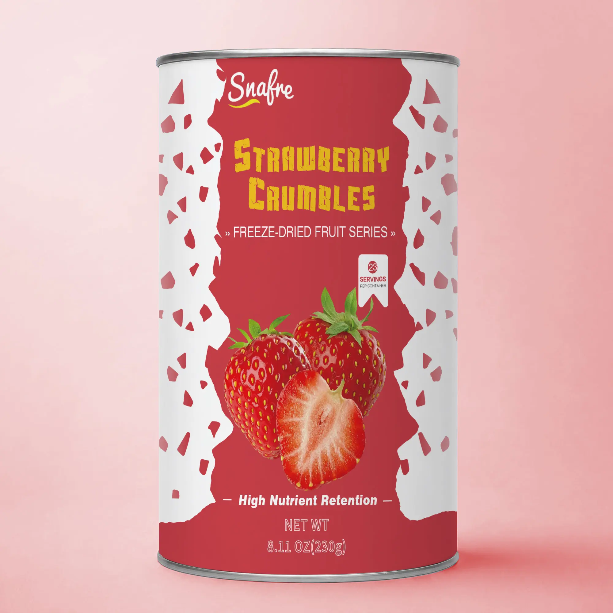 SNAFRE Freeze Dried Strawberry Crumbles 8.11 oz (230g) - 100% Real Fruit  Crispy Berry Pieces for Yogurt Baking & Oatmeal