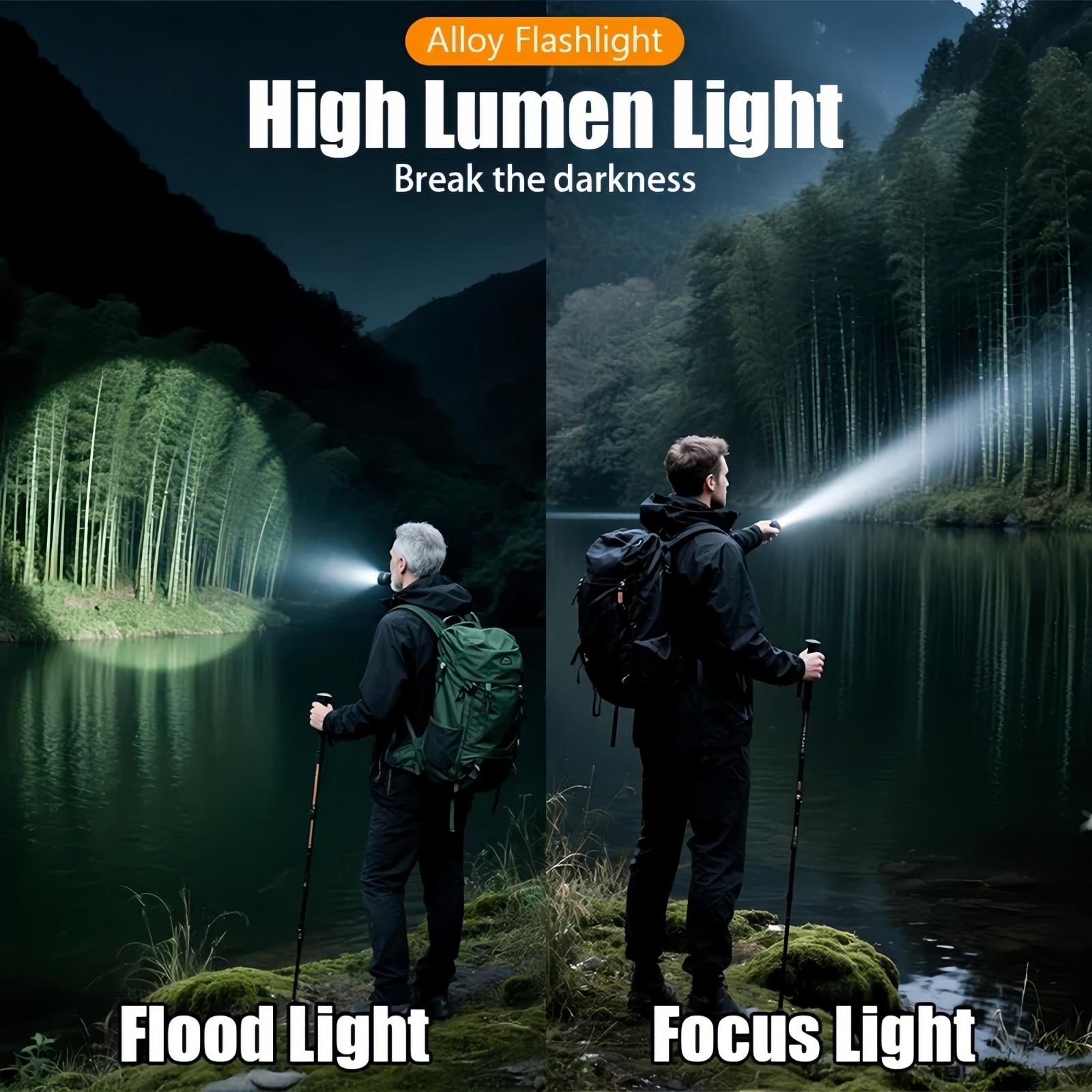 High-Lumen Pocket LED Flashlight – Aircraft-Grade Aluminum, IPX6 Waterproof, Zoomable Focus Beam, 5 Modes Rechargeable Tactical Light for Fishing, Camping & Emergency High-Lumen Pocket LED Flashlight – Aircraft-Grade Aluminum, IPX6 Waterproof, Zoomable Focus Beam, 5 Modes Rechargeable Tactical Light for Fishing, Camping & Emergency