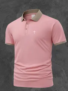 Cross [Golf Style] Men's Professional Polyester Polo Shirt, Sports and Leisure, Stylish and Comfortable, Classic Short Sleeve T-shirt, Men's Wear resistant and Durable, Multi color in, Golf T Shirts