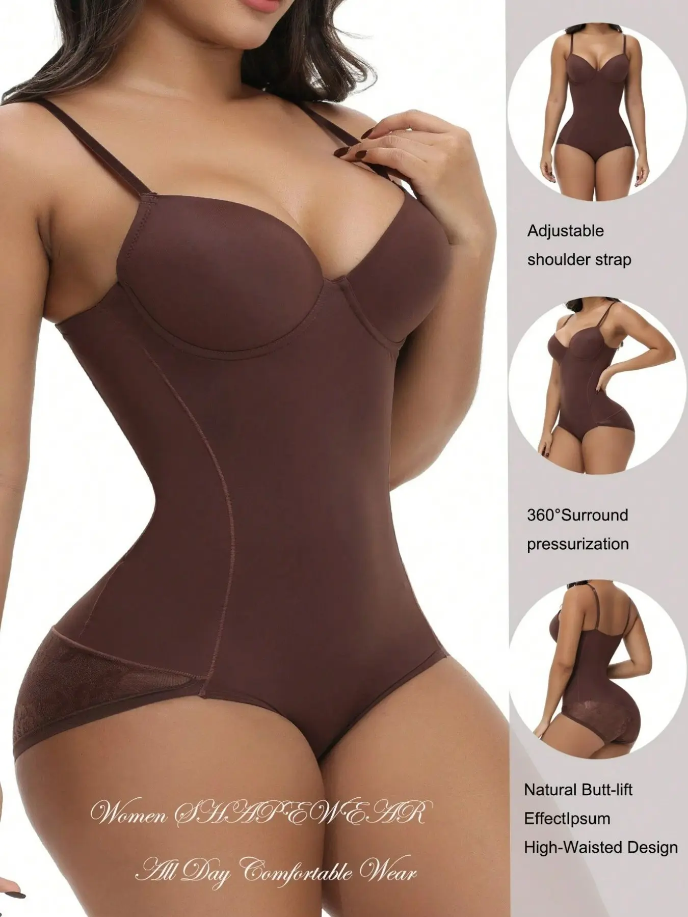 Bodysuit Shapewear for Women Tummy Control Body Shaper Faja Waist Trainer Seamless Body Sculpting Compression Spaghetti Strap Body Suit Going Out, Underwear, Womenswear, Day