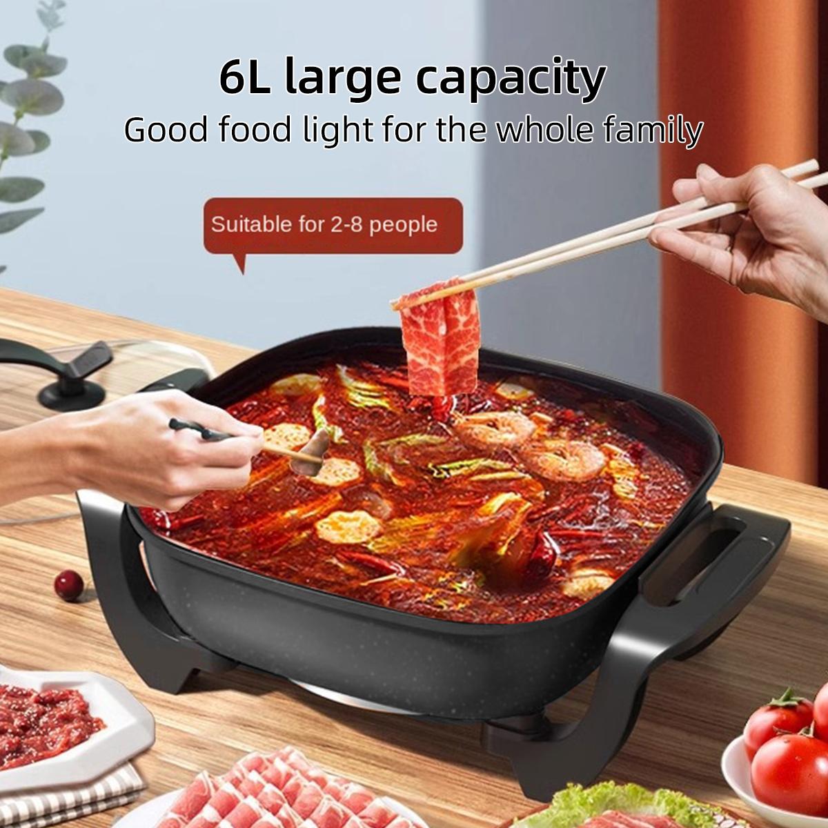 Multi-Functional Electric Skillet & Grill 4cm Extra Deep Non-Stick Surface Easy to Clean Perfect for Breakfast Pancakes Eggs Daily Cooking