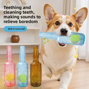 Pet toy dog chew sound-making tennis ball bottle