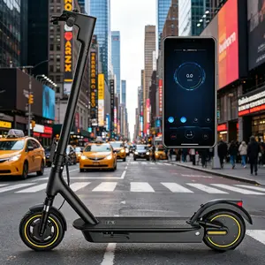 Adult Electric Scooter with 500W Motor, 10" Tires, 22MPH Speed, App Control, Dual Brakes, LED Lights, Foldable Frame for Commuting