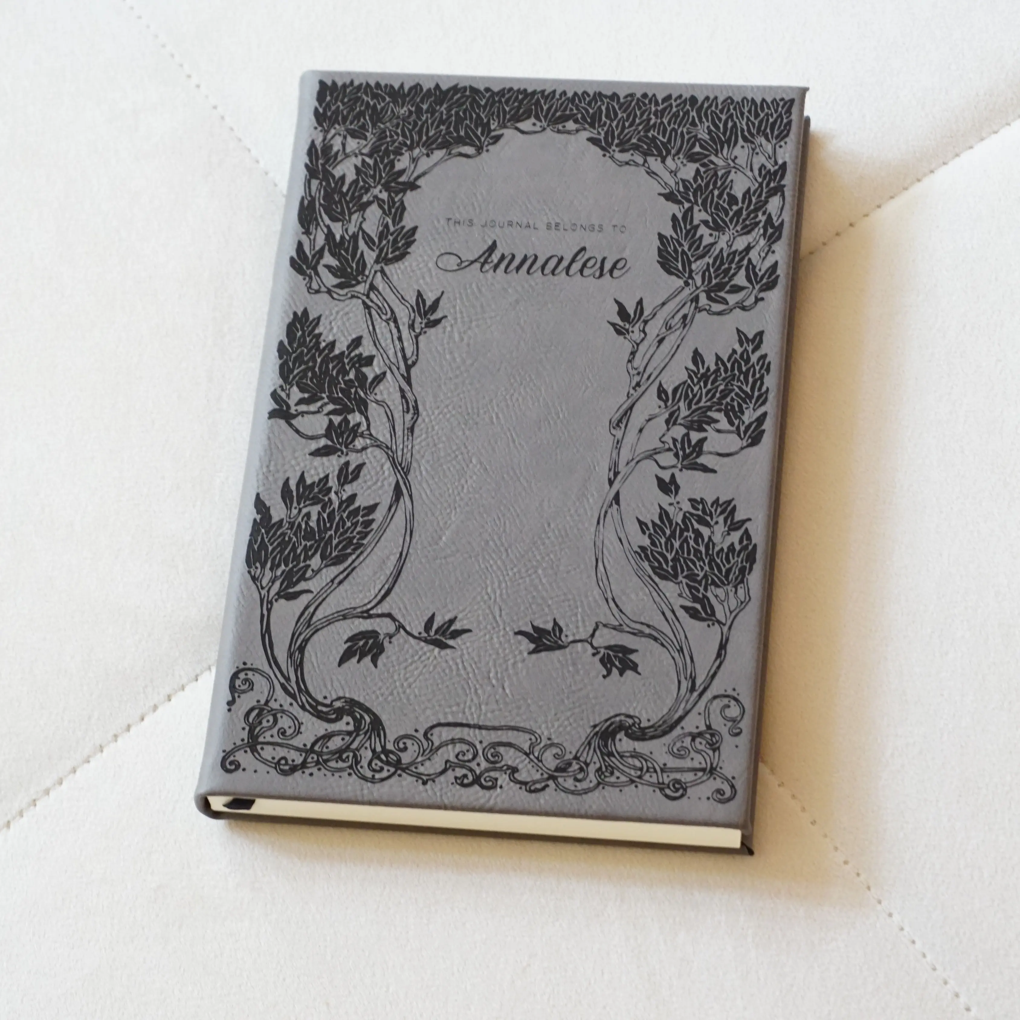 Whimsical Forest Custom Engraved | Faux Leather Journal