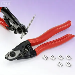 Heavy Duty Stainless Steel Cable Cutter for Wire Rope 1/8" 5/32" CR12 Metal Fence Deck Railing Bike Housing Aircraft Grade Reusable Professional Tool