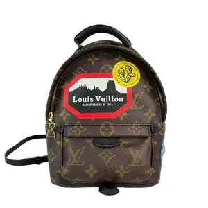 Pre-owned Louis Vuitton Leather Backpacks Monogram Canvas Mini Plam Spring Backpack